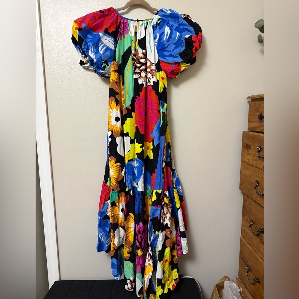Christopher john Rogers x Target high low maxi Dress with puff short sleeves - Picture 5 of 13